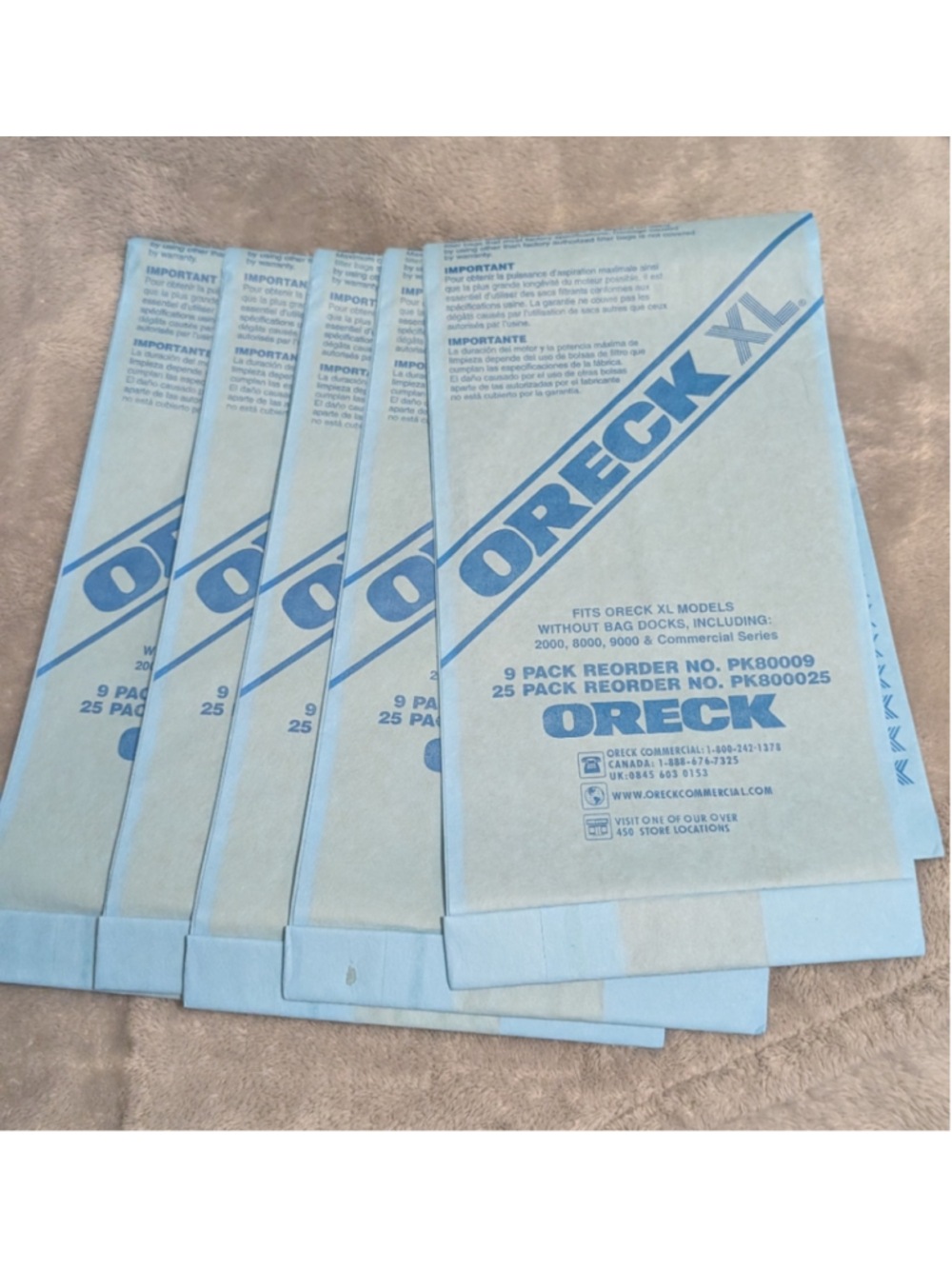 Oreck XL Vacuum Bags Models 2000 8000 9000 5 Bags